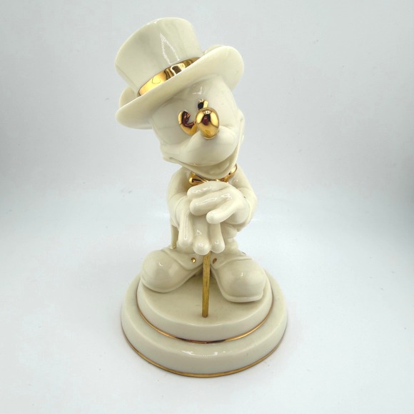Lenox Other - Lenox Disney Mickey Mouse Steps Out Porcelain 24k Gold Figurine Sculpture 6.5"